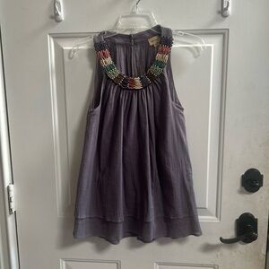 Ella Moss women’s purple sleeveless halter Beaded Neckline crinkle fabric Sz M